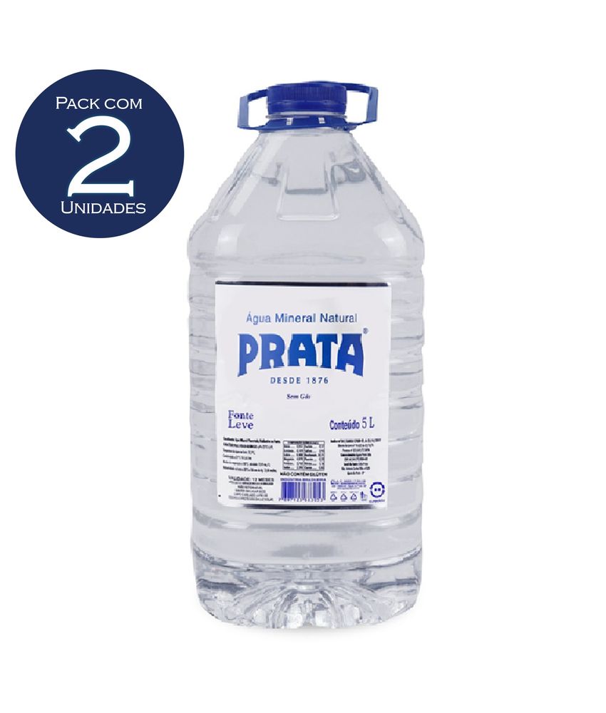 AGUA MINERAL NATURAL PRATA GARRAFA 5L
